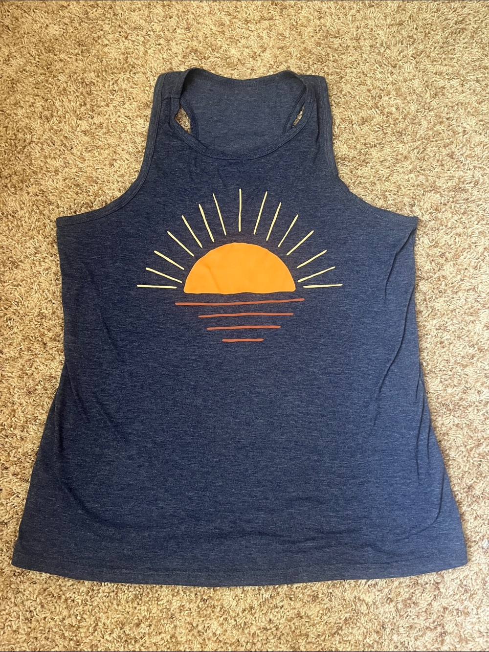 Sunrise Graphic Racerback Tank Top - Navy